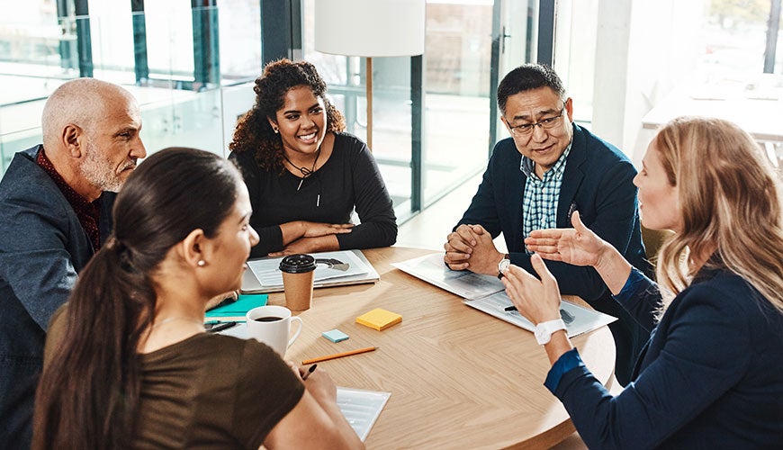 work meeting with older workers