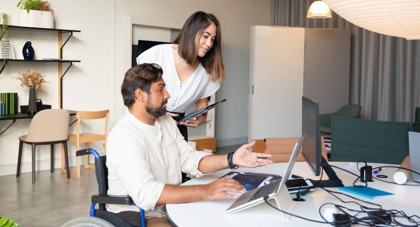 Colleagues working in an office.