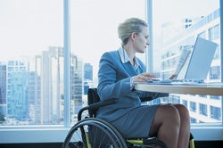 Office worker in wheelchair