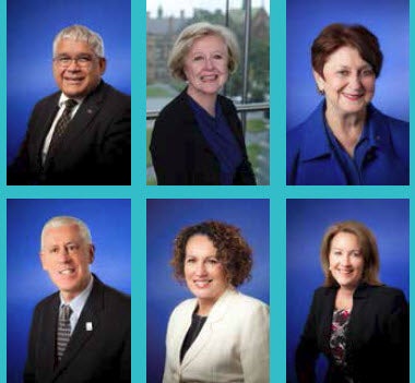 Commissioner Photos - (Top row - left to right) - Mr Mick Gooda, Professor Gillian Triggs,The Hon Susan Ryan AO.(Second row - left to right) - Mr Graeme Innes AM, Dr Helen Szoke, Ms Elizabeth Broderick.