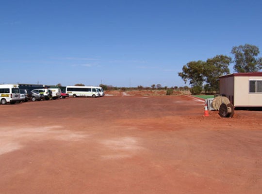 Description: Car park (outside fence of Leonora immigration detention<br />
facility)