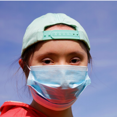 girl wearing mask