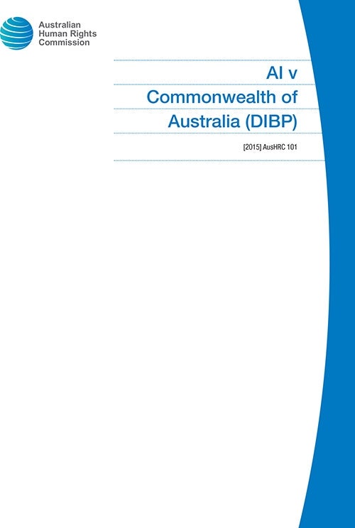 Cover of -	AI v Commonwealth of Australia (DIBP) [2015] AusHRC 101