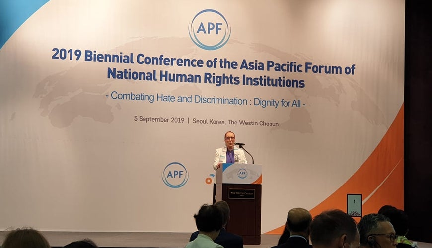 Rosalind Croucher at APF conference 2019