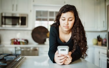 Girl looking at phone