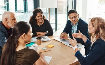 work meeting with older workers