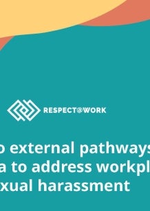 Graphic: Guide to external pathways in Australia to address workplace sexual harassment