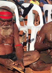 Anangu elders perform at the Closing Ceremony, Uluru Statement of the Heart