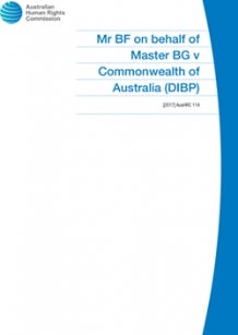 Mr BF on behalf of Master BG v Commonwealth of Australia (DIBP)