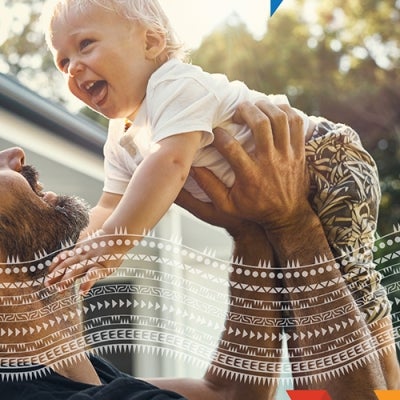 man holding baby