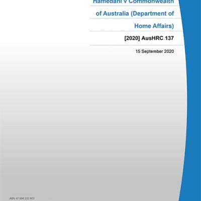 Cover of Report 2020 AusHRC 137