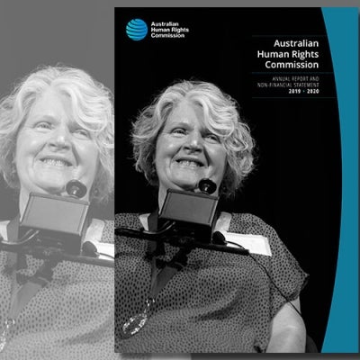 Rosemary Kayess on cover of annual report 2019-2020