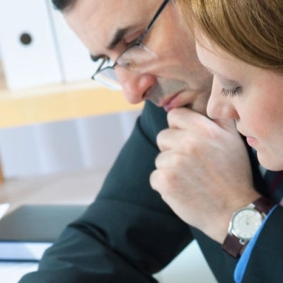 Man and woman in business meeting