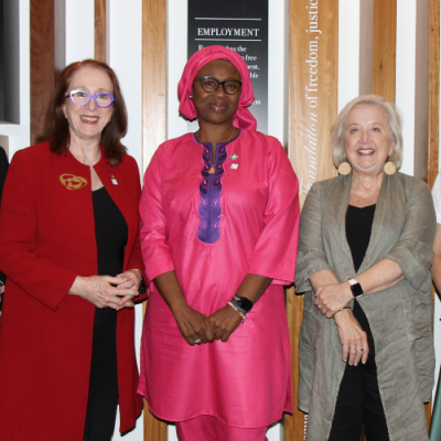 Human Rights Commissioner Lorraine Finlay, President Emeritus Professor Rosalind Croucher AM, Special Rapporteur on the sale and sexual exploitation of children Mama Fatima Singhateh, National Children’s Commissioner Anne Hollonds and policy director Susan Nicolson.  