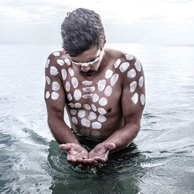 :	The	Fighting	Gunditjmara	Warrior.	Photograph	by	Tim	Kanoa	(2014).